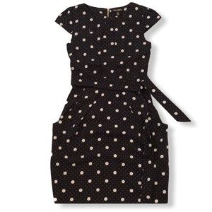 NWOT polka dot belted dress with pockets